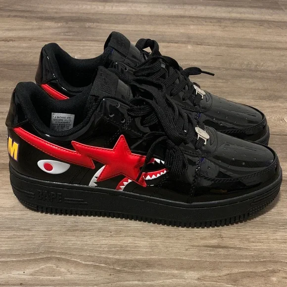 Bape Black and Red Men's Sneakers